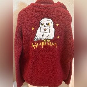 Hogwarts Owl Sleep Shirt Pajama Top Lounge Sherpa Wizarding World Harry Potter